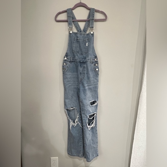SHEIN Denim Overalls - Picture 1 of 3